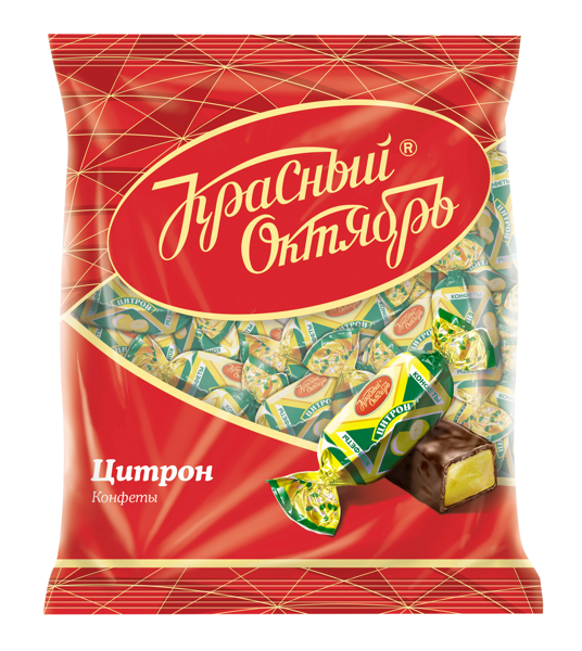 Изображение Конфеты помадка в глазури Цитрон ОК Красный Октябрь м/у, 250 г