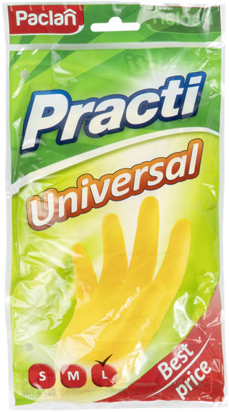 Изображение Перчатки большие резиновые Паклан практи универсал желтые СеДо сп м/у, 1 пара