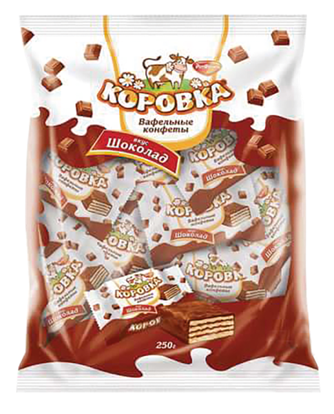 Изображение Конфеты вафельные Коровка со вкусом шоколада ОК Рот- Фронт м/у, 250 г