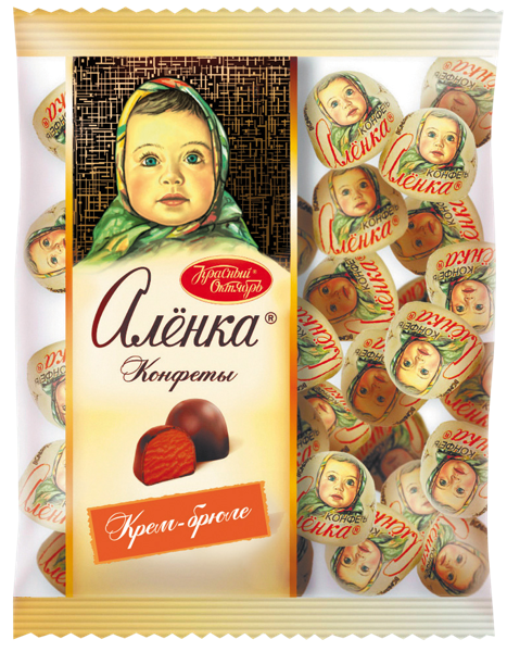 Изображение Конфеты помадка в глазури Аленка крем-брюле купол ОК Красный Октябрь м/у, 250 г