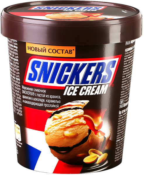 Изображение Мороженое сливочное ведерко Сникерс Юнилевер Русь п/у, 340 г