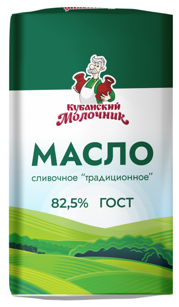 Изображение Масло 82,5% сливочное Кубанский Молочник традиционное Ленинградский СК м/у, 170 г