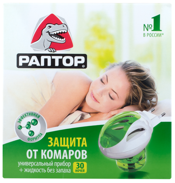 Изображение Набор от комаров 30 ночей Раптор фумигатор+жидкость Юпеко к/у, 1 шт