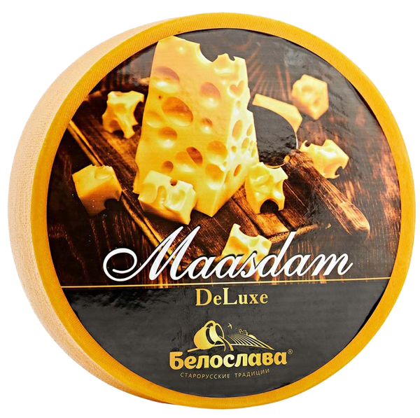 Изображение Сыр 50% полутвердый Белослава маасдам де люкс Молград  