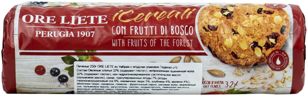 Изображение Печенье злаковое Оре Лиете из Умбрии с ягодами Тедеско м/у, 250 г