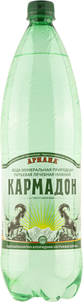 Изображение Мин вода газ pH 5,4 Нижний Кармадон лечебная Ариана п/б, 1,5 л