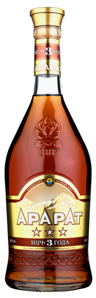 Изображение Коньяк 3 года 40% Арарат 3 звезды ЕКЗ с/б, 0,7 л