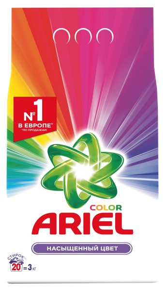 Изображение Стиральный порошок автомат Ариель цветное белье Проктер Энд Гэмбл м/у, 3 КГ
