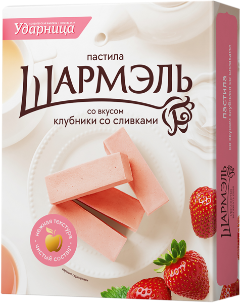 Изображение Пастила заварная Шармэль клубника со сливками Ударница кор, 221 г