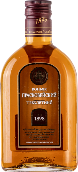 Изображение Коньяк 3 года 40% Прасковея 3 звезды Прасковейское с/б, 0,25 л