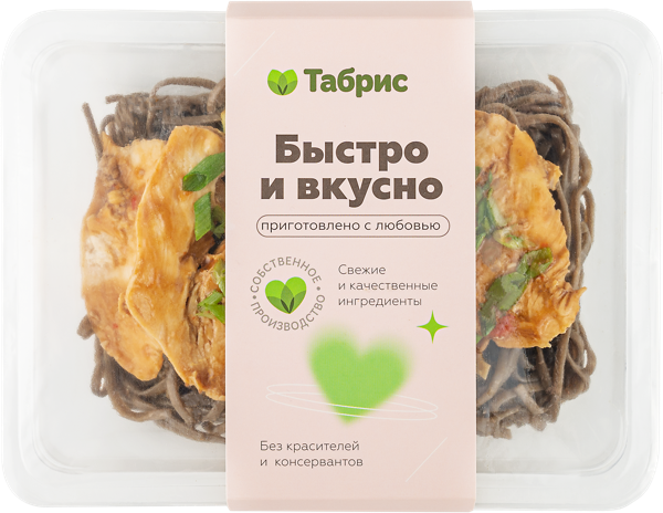 Изображение Лапша Гречневая с куриным филе с соусом Удон СП ТАБРИС ГВУ, 300 г