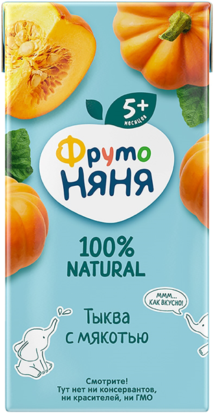Изображение Нектар с 4 мес с сахаром Фрутоняня тыква с мякотью Прогресс т/п, 200 мл