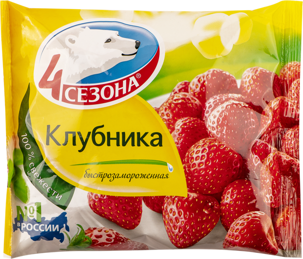 Изображение Ягоды замороженные 4 Сезона клубника Хладоком Западный м/у, 300 г