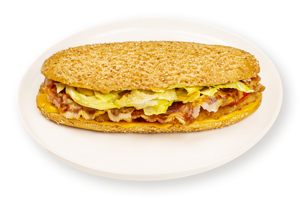 Изображение Бургер на пшеничном хлебе С куриными стрипсами, с беконом Лонгер СП ТАБРИС бум/уп, 240 г