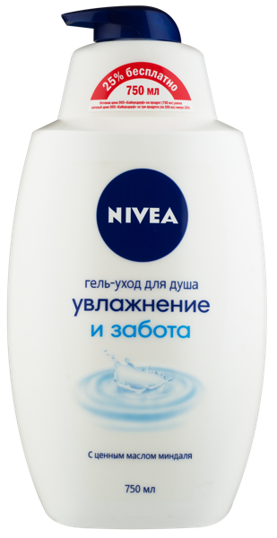 Изображение Гель для душа Нивея нежное увлажнение Байерсдорф п/у, 750 мл