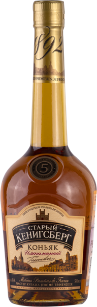 Изображение Коньяк 5 лет 40% Старый Кенигсберг Альянс 1892 ВКЗ с/б, 0,5 л