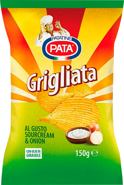 Изображение Чипсы картофельные сметана и лук Пата гриль Пата С.п.А. м/у, 150 г