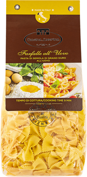 Изображение Макароны яичные 20% Кашина Ловерина из Пьемонта фарфалле Альфьери м/у, 500 г