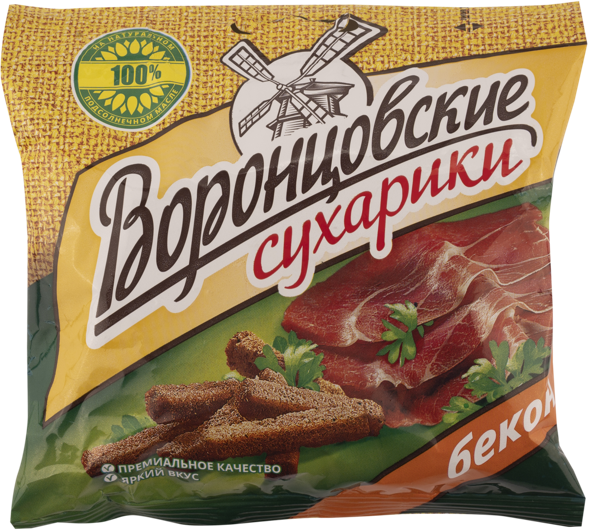 Изображение Сухарики ржано-пшеничные Воронцовские бекон РусКо м/у, 80 г