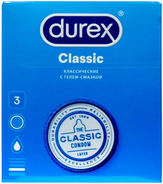 Изображение Презервативы Дюрекс классик Бенкизер к/у, 3 шт