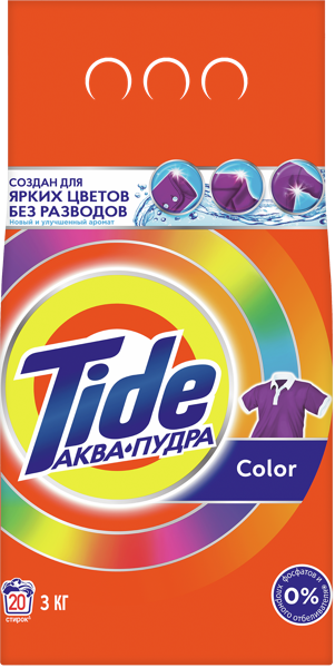 Изображение Стиральный порошок автомат Тайд цветное белье Проктер Энд Гэмбл м/у, 3 КГ
