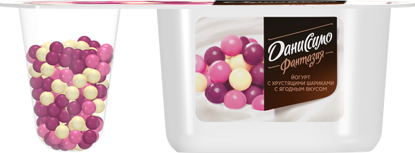Изображение Йогурт 6,9% с хруст шар Даниссимо ягодный вкус Эйч энд Эн п/б, 105 г