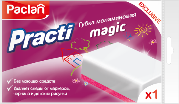 Изображение Губка для посуды Паклан практи мэджик меламин СеДо сп м/у, 1 шт