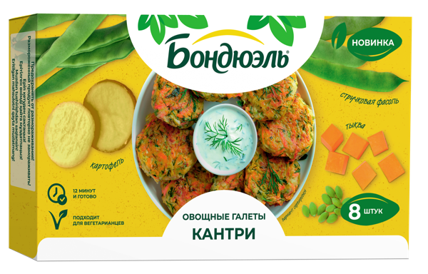 Изображение Овощные галеты замороженные Бондюэль кантри Бондюэль Кубань му, 300 г