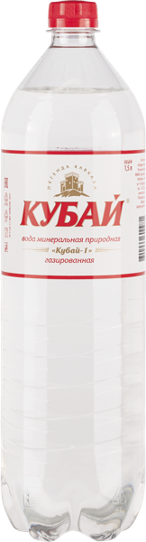 Изображение Вода газ рН 7,0-7,4 Кубай питьевая Меркурий п/б, 1,5 л