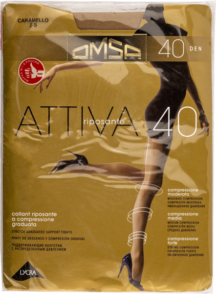Изображение Колготки 40 ден размер 2 Омса аттива карамелло Омса к/у, 1 шт