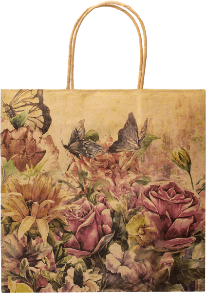 Изображение Пакет 27,5*27,5см бумажный Крафт ретро  м/у, 1 шт