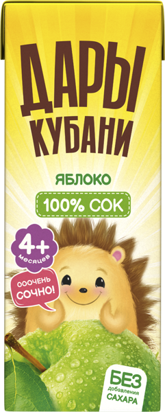 Изображение Сок с 4 месяцев Дары Кубани яблоко Южная Соковая Компания т/п, 200 мл