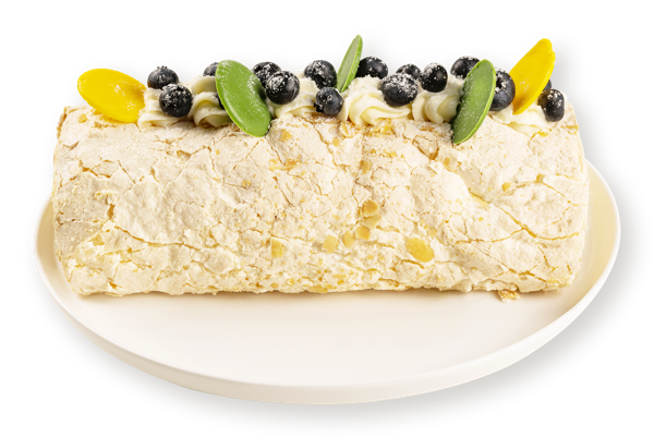 Изображение Торт воздушный Меренговый рулет с малиной и сырным кремом СП ТАБРИС кор 