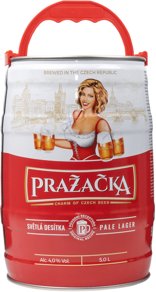 Изображение Пиво светлое Лагер 4,0% Пражечка Раковник ж/б, 5 л