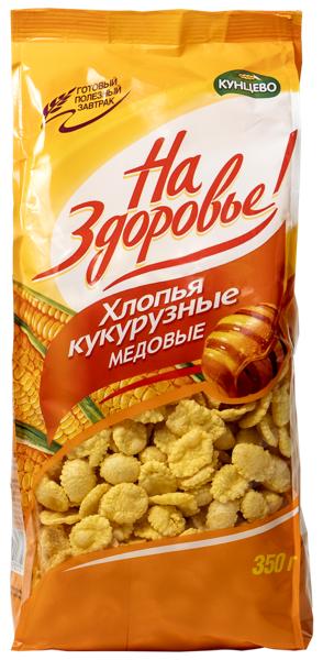 Изображение Хлопья кукурузные На здоровье медовые Кунцево м/у, 350 г
