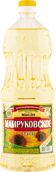 Изображение Масло подсолнечное Мамруковское раф высший сорт Мамруко п/б, 1 л