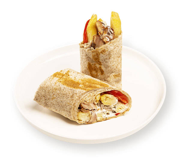 Изображение Гирос на пшеничной лепешке С курицей и картофелем фри, с соусом Дзадзыки СП ТАБРИС бум/уп, 295 г