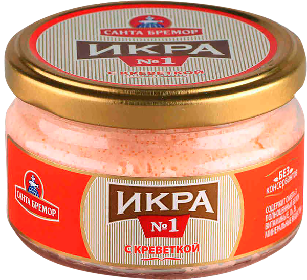 Изображение Икра мойвы Санта-Бремор с креветкой Санта Бремор СП с/б, 180 г