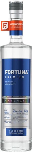 Изображение Водка Спирт Альфа 40% Фортуна премиум Фортуна ЛВЗ с/б, 0,5 л