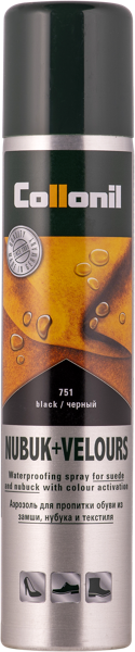 Изображение Аэрозоль для нубука, велюра Коллонил классик фторсодержащий черный Коллонил ж/б, 200 мл