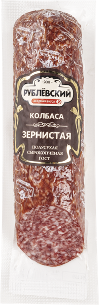 Изображение Колбаса полусухая Рублевский зернистая Рублевский МПЗ в/у 