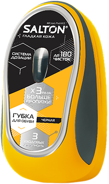 Изображение Губка для гладкой кожи Салтон с дозатором черная Юпеко п/у, 1 шт