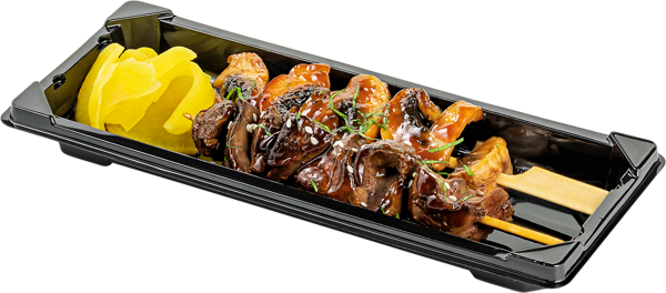 Изображение Субпродукты на шпажке на теппане Печень куриная с грибами шашлычки с соусом якитори СП ТАБРИС пл/уп, 120 г