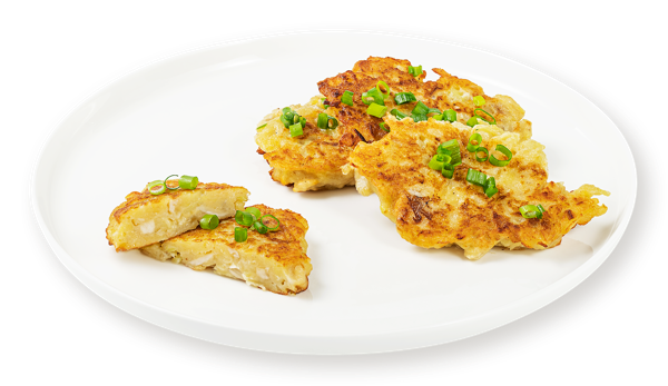 Изображение Овощи жареные Драники из картофеля с вешенками с зеленью СП ТАБРИС вес 