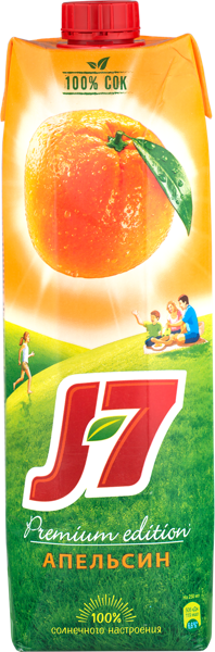 Изображение Сок с мякотью ДЖ 7 апельсин Лебедянский т/п, 0,97 л