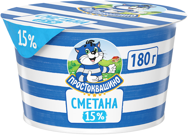 Изображение Сметана 15% Простоквашино Эйч энд Эн п/б, 180 г