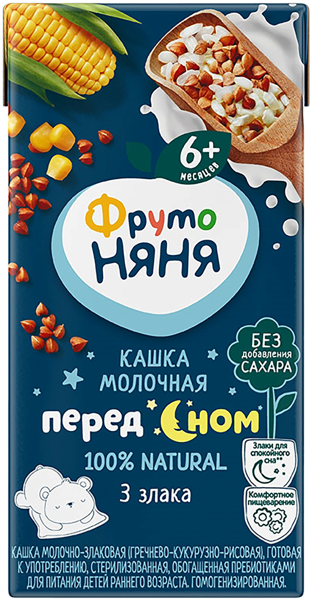 Изображение Каша с 6 мес с молоком Фрутоняня злаковая кукур рис гречка Прогресс т/п, 200 г