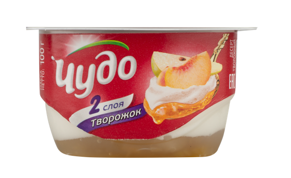 Изображение Творог 4,2% Чудо персик груша ВБД п/б, 100 г