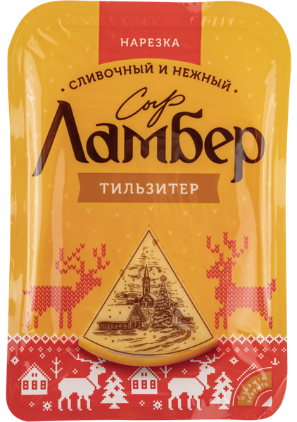 Изображение Сыр 50% нарезка Ламбер тильзитер ПиР-ПАК м/у, 150 г