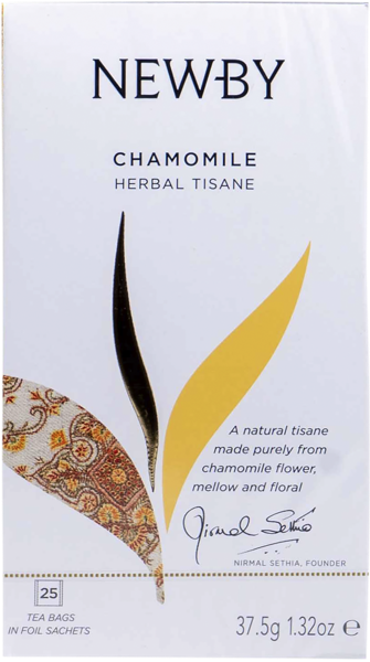 Изображение Чай травяной в пакетиках Ньюби цветы ромашки Ньюби Тиз кор, 25*1,5 г
